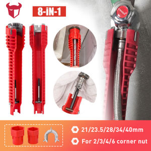 8 In1 Faucet and Sink Installer Tool Wrench Multifunctional Pipe Wrench Plumbing Tool for Toilet Bowl Sink Bathroom