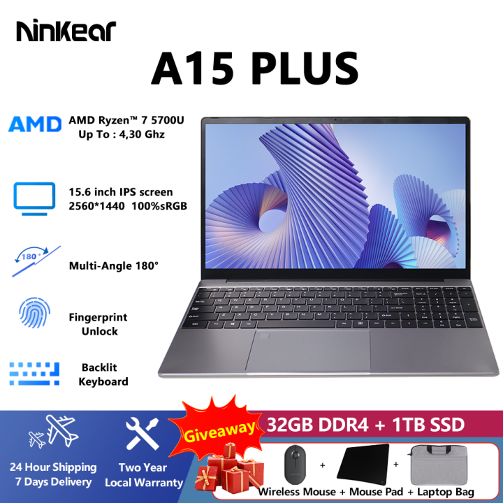 Ninkear A15 Plus Laptop AMD Ryzen 7 5700U 32GB DDR4+1TB SSD 15.6 inch ...
