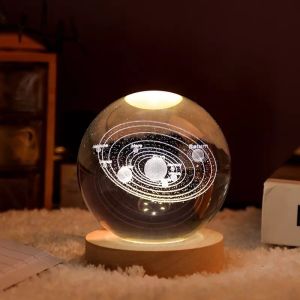 Lampu Kamar Tidur Led Lampu Hias Malam Bulan Bola  Kristal Aesthetic Cewe