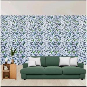 Wallpaper Dinding Motif Batu Krikil Koral Putih Panjang 8Meter X 45Cm