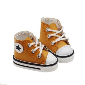 MLS 1 Pair Star Leather Doll Shoes Leather Shoelace Dolls Shoes High-top Canvas Doll Boots Fashion Doll Canvas Shoes 1/12 BJD