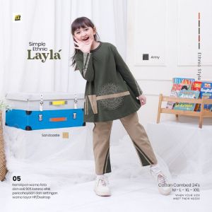 Kaos Setelan Anak Perempuan Umur 5 - 12 Tahun Simple Ethnic Layla Baju Anak Perempuan Setelan 5 Tahun 6 Tahun 8 Tahun 10 Tahun 12 Tahun Murah Kekinian
