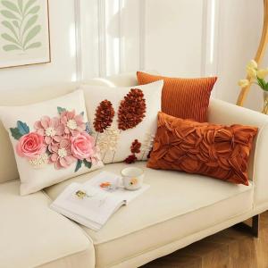 French Style Pillowcase Flower Tree Patchwork Embroidered Cushion Cover Living Room Bedroom Pillow Cover Decorative for Sofa2026