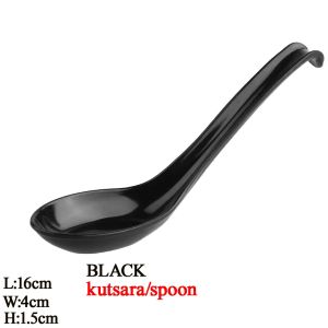 3pcs Red/Black Melamine High-End Rice Spoon Soup Spoon Shatterproof Spoon