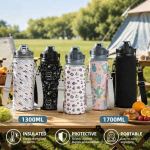Insulated Water Bottle Cover Bag With Strap 1300 1700 Ml Cloth Sleeve Case For Travel Gym
