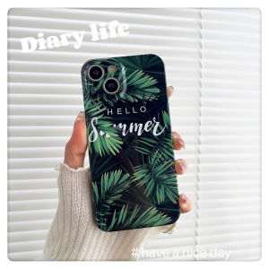 🔥ส่งจากไท🔥เคสไอโฟน 14Pro max ใบเขียว แฟชั่น  เคส for iPhone 11 12Pro 13 14Pro 13Pro case แนวโน้ม เคสโทรศัพท์