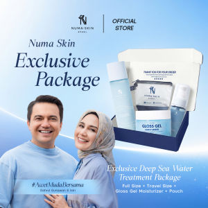Numa Skin Exclusive Package Deep Sea Water Treatment Lotion Full Size & Travel Size + Gloss Gel Moisturizer & Pouch