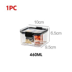 Z-Gadget⚡Food Storage Container Stackable Plastic Transparent Sealed Cans Kitchen Fridge Noodle Box Black Lid Multigrain Storage Tank Penyimpan Makanan