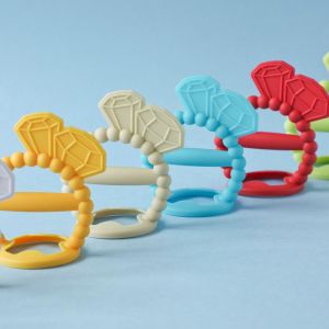 DailyLike Bonbon Birthstone Baby Teether 2pc Set (Silicone)