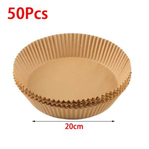 MACRAMEX 20/50/100Pcs Disposable Air Fryer Paper Non-Stick Waterproof Frying Paper  Oil Proof Baking Liner for Steamer Muffin Cupcake