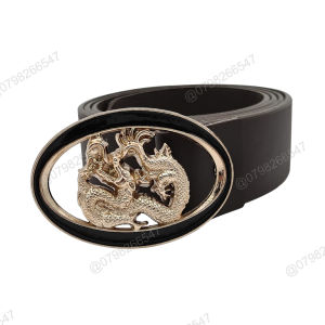 Thắt lưng giá tốt giả da DHM-180 | Khóa búp vàng hình rồng viền tròn | Bảo hành 12 tháng