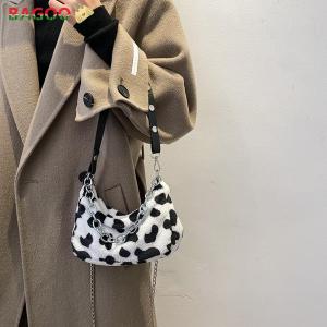 BAGOO Túi Đeo Dưới Cánh Tay Có Dây Hình Ngựa Vằn Cổ Điển Hàn Quốc Cho Nữ Túi Đeo Vai Nhung Lông Túi Xách Nữ In Hình Động Vật Thường Ngày