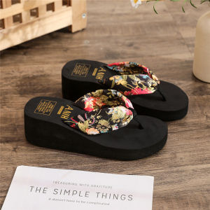 [Free Shipping] Summer Ethnic-Style Flip-Flops For Women Featuring Bohemian Satin Straps Casual Design And A Low Heel Perfect For The Beach