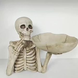 AU Hot-selling decorative skull fruit bowl a unique punk-style skull ornament for home use also serves as a key holder