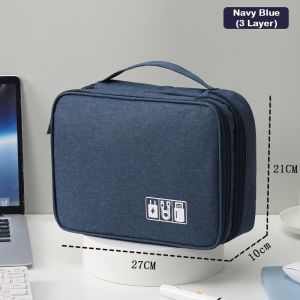 Multi-layer Digital Travel Storage Bag with Adjustable Dividers C10