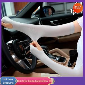 Graceful UV Solar Arm Sleeves Woman Men Cycling Fingerless Gloves Cool Muff Summer Ice Silk Elastic Arm Cover Driving Anti-Sunburn Sleeve