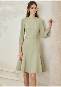 Đầm dự tiệc cổ tròn tay lửng thiết kế dáng xoè thiết kế