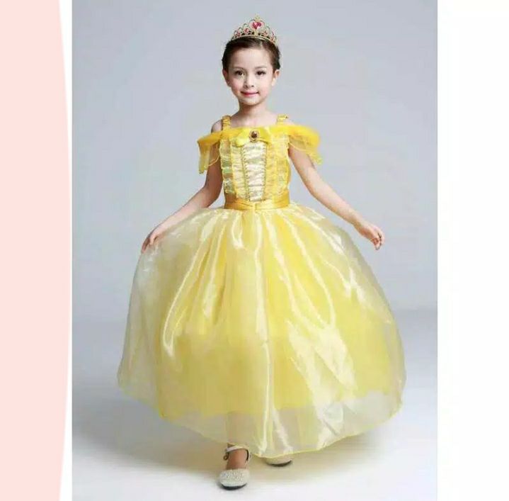 Dress Baju Costume Kostum Gaun Princess Belle (Beauty and The Beast)