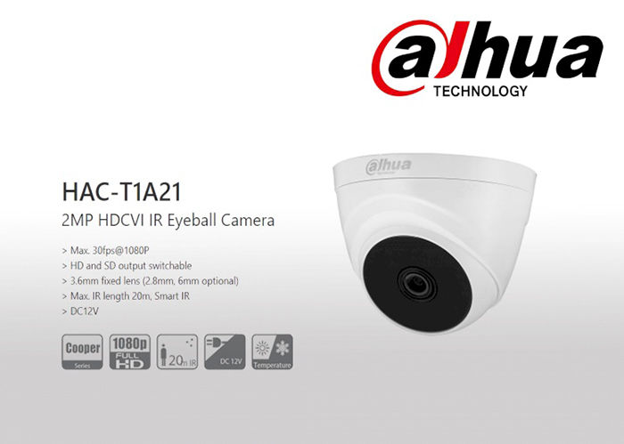 Camera An Ninh HDCVI Cooper Dahua DH-HAC-T1A21P (KBT) 2MP