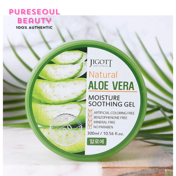 jigott Natural ALOE VERA Moisture Soothing Gel 300ml | Lazada PH
