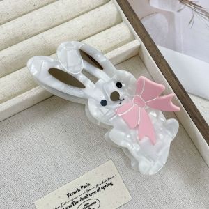 SEETE Rabbit Panda Hair Claw Cat Cow Animal Claw Clip Sweet Hair Accessories Acetic Acid Hair Claw Girls
