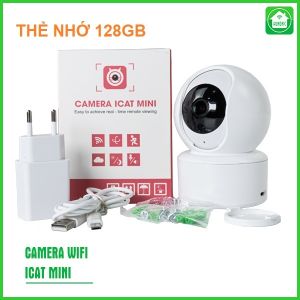 Combo Camera Thông Minh Hunonic Icat Và Xoay 360 Độ Theo Dõi Chuyển Động Đàm Thoại 2 Chiều Kèm Thẻ Nhớ