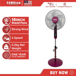 SAMView Stand Fan Strong Wind With Turbo Wing (16")