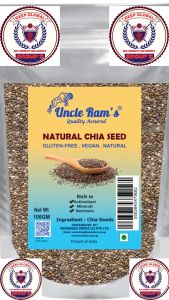 Uncle Ram Premium Chia Seeds - Gluten-Free Vegan Nutritious Grain 100g/200g/400g