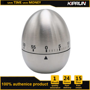 KIPRUN Kitchen Timer 60 Minutes Stainless Steel Egg Kitchen Timer Mechanical Count Down Waterproof Timer with Loud Alarm for Cooking Exercise Learning Cosmetic Applications Baking