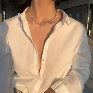 Essentials✨Ready Stock Kalung Wanita Kupu-kupu Korea Rantai Klavikula yang Dapat Disesuaikan Aksesoris Perhiasan Emas perak Penjualan Panas Mode
