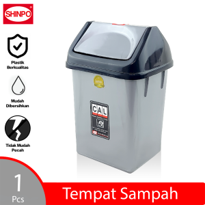 SHINPO Tempat Sampah Plastik Dengan Tutup Cal Trash Bin Tempat Sampah Tutup SPO-SIP-820S