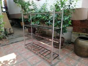 ชั้นวางของ ชั้นวางสแตนเลส 4 ชั้น แบบซี่ ชั้นวางของครัว ชั้นวางไมโครเวฟ รับนน.ได้ 200 kg มี หลายขนาด: (ขนาด 120*50*155 cm) / (ขนาด 150*40*155 cm) / (ขนาด 180*40*155 cm) ฯลฯ ชั้นวางของสแตนเลส - Lazada