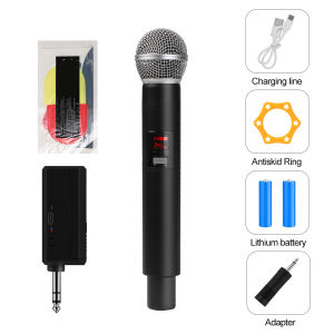 Kebidumei Wireless Microphone UHF Fixed Frequency 2 Channels Handheld Mic Micphone For Party Ka-raoke Professional Church Show Meeting
