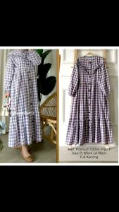 #Midi dresstartan kotak terbaru #mididress style korea