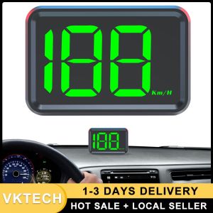Large Font GPS Digital Speed Meter Gauge - HUD Display for Cars with KMH and MPH Features