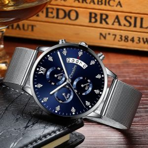 Đồng Hồ Nam Chính Hãng CRNAIRA TD1 Thời Trang Japan FULL 6 Kim Dây Thép Lưới Cao Cấp Không Gỉ Có Lịch Ngày Đẹp Giá Rẻ AM10