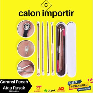 Paket Set 4in1 Pinset Alat Facial Pembersih Pencet Komedo DI Pori Pori Hidung Wajah Pemencet Jerawat