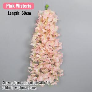 [Ready stock] 43.2 inches/piece Simulation wisteria silk flower string plastic vine hotel scenic area corridor home wedding hanging plant decoration