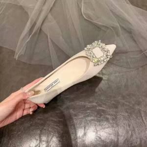Free Shipping Pointed-Toe Flats For Women 2026 New Spring/Autumn Collection Shallow-Toe Shoes With Rhinestones Black Elegant WomenS Flat Shoes