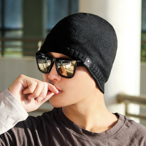 Nón Mũ len hiphop beanie ngắn ML016 màu đen đỏ cho cả nam và nữ