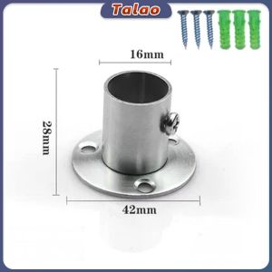 Talao 1pcs Stainless steel Round Tube Pipe Curtain Rod Holder Flange Seat