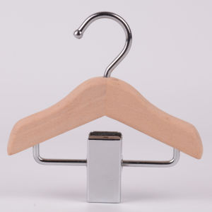 JustLiving 1Pc Colorful Wooden Kids Hangers Childrens Hangers with Clips Solid Wood Mini Hanger for Pet Clothes Dog Clothing Hanger with Clip for Pet Accessories