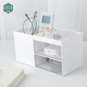 Fudonar กล่องปากกามีลิ้นชัก กล่องปากกา ลิ้นชักตั้งโต๊ะ ลิ้นชักโต๊ะเครื่องแป้ง ชั้นปากกา ที่วางปากกา