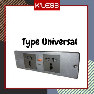 Stop Kontak Tanam Meja / Nakas / Hotel  2 USB type C / A - 2 Socket
