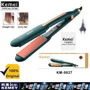 Kemei KM-9827 Anti Scalding Design Wet Dry Hair Splint Professional 30s Heat Up Temperature Display Heating Plate Low Power Perm Splint