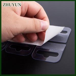 ZHUYUN 100ชิ้นแผ่นกาวช่องเสียบช่องใส่ป้ายแท็บแขวนกล่องสินค้ากระเป๋าเพ็กจ์หนังสือ