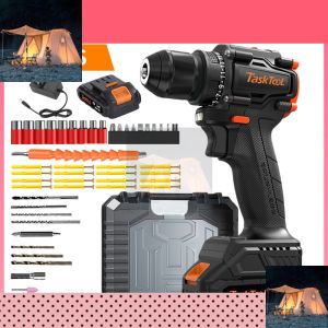21V Electric Screwdriver 80NM Cordless Drill Set Impact Wrench With Accessory ToolBox