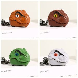 TIMIA เสน่ห์ของกระเป๋า พวงกุญแจหัวไดโนเสาร์ กัดมือไดโนเสาร์ ตลก จี้กระเป๋าขนาดเล็ก น่ารักน่ารักๆ อุปกรณ์เสริมกระเป๋า ดึงพวงกุญแจรถกลับ ถุงแขวนกระเป๋า