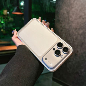 Matte Metal Frame Backplane Case for iPhone 12 13 14 15 16 Pro Max Instantly Change 17 Pro Max Large Window Camera Film Cover