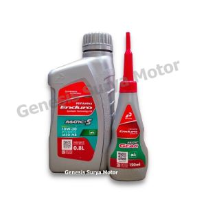 Oli Enduro Matic S 10W30 08LT Paket Oli Gear Enduro 120ml Pertamina Oil
